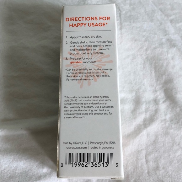 Rūtz skincare In Your Face spa-ahh elixir mist NIB - Picture 2 of 3